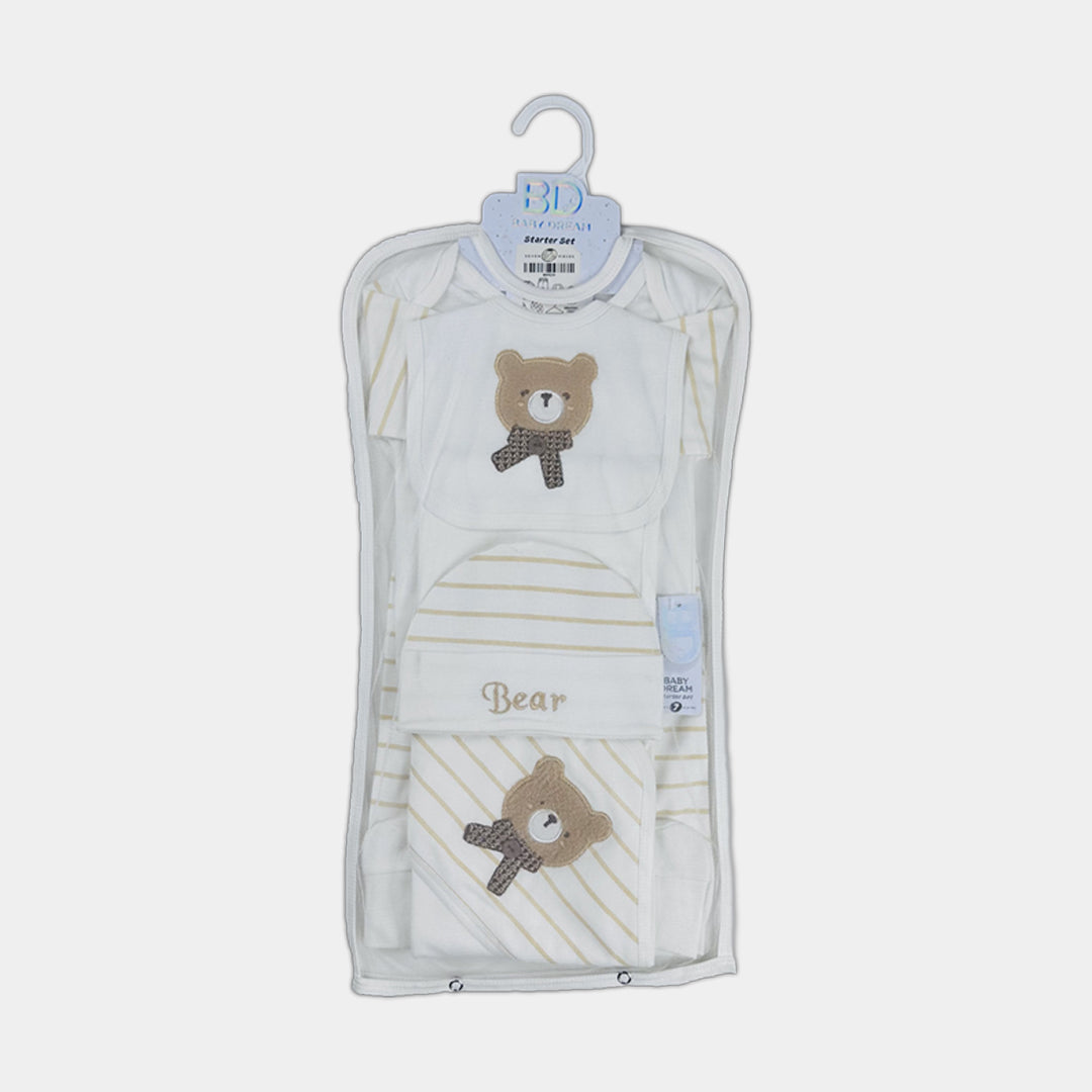 Baby Starter Gift Set - 7 Piece Bear and Stripes