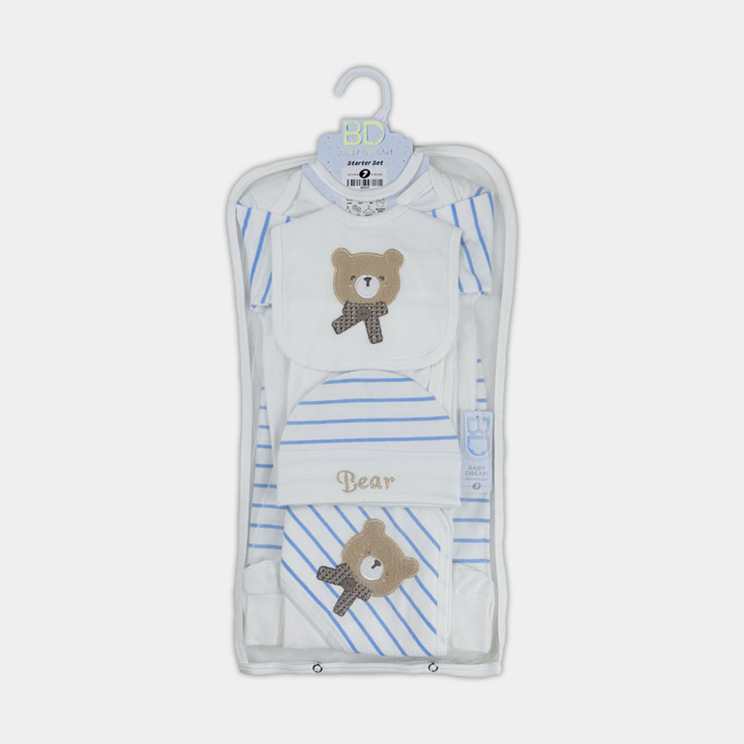 Baby Starter Gift Set - 7 Piece Bear and Stripes