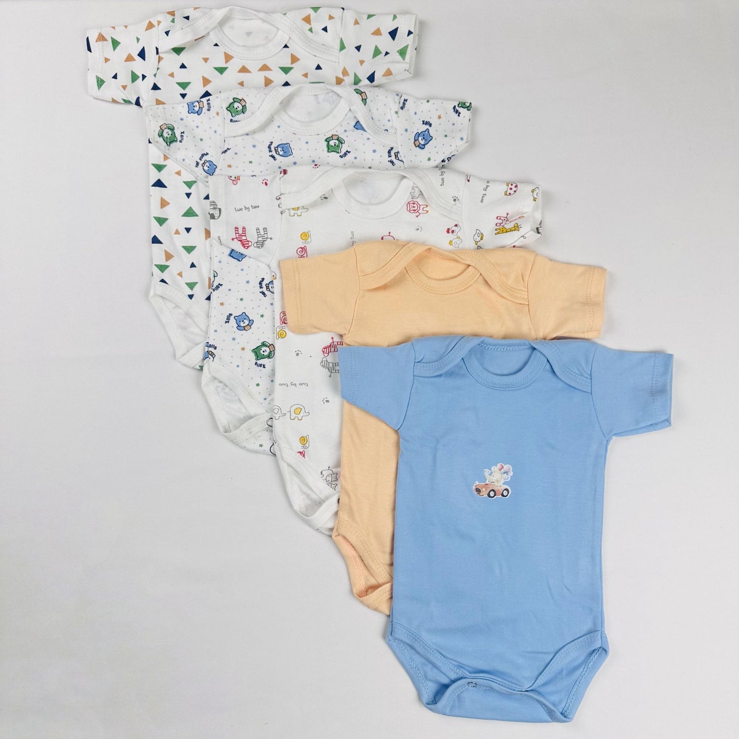 Baby Boy Body Suit Pack of 5 Short Sleeve