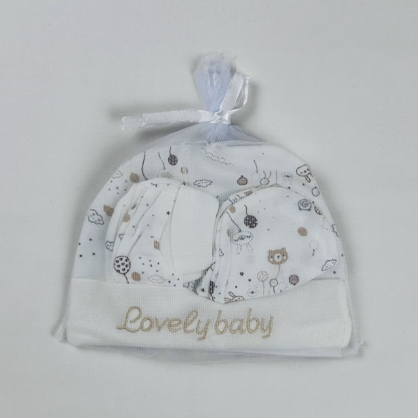 Baby Cap & Mittens Set Lovely Boy