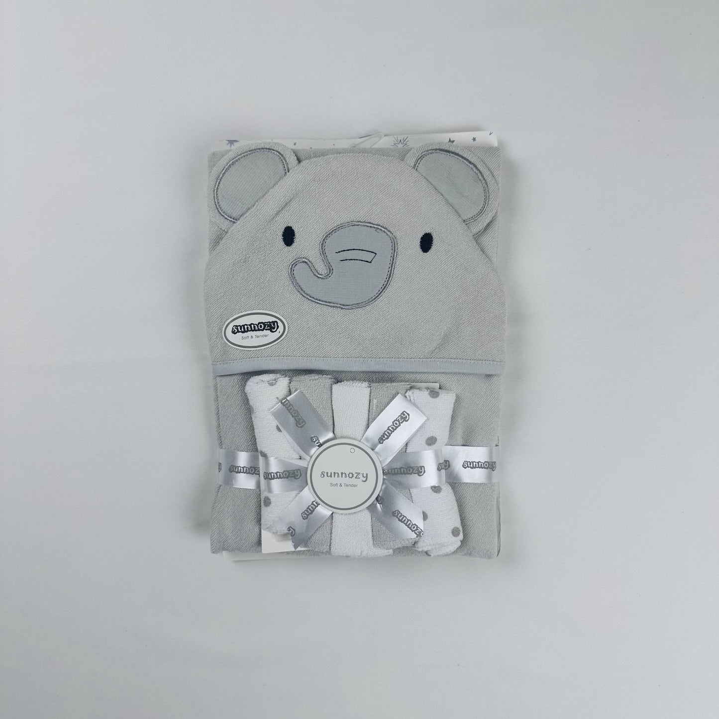 Baby Hooded Towel Elephant With 5 Face Towels