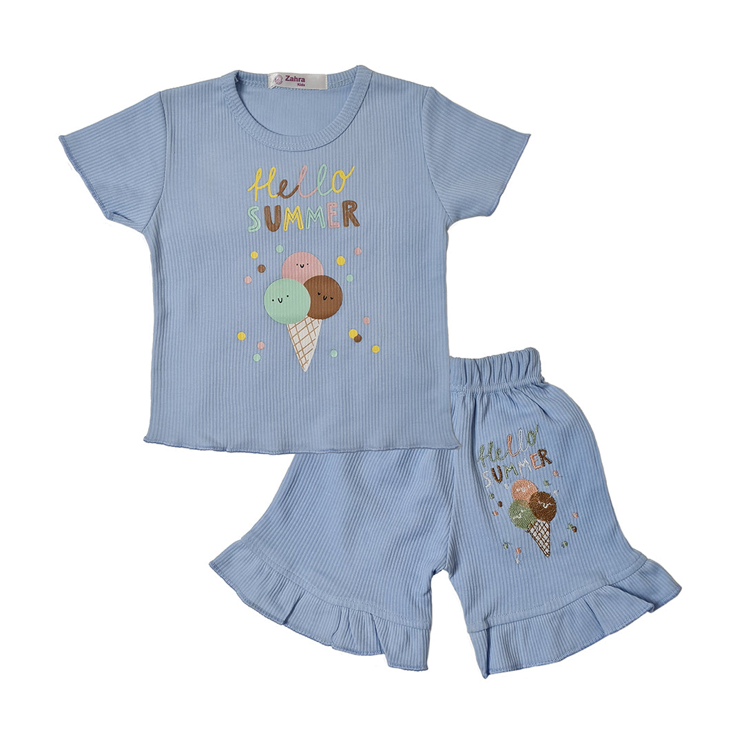 Baby Girl Outfit 2 Pcs Set Hello Summer Theme