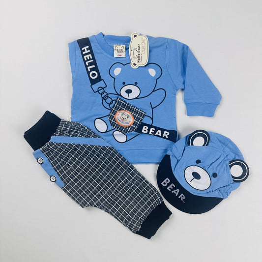 Baby Boy Outfit Set 2 Piece Hello Bear