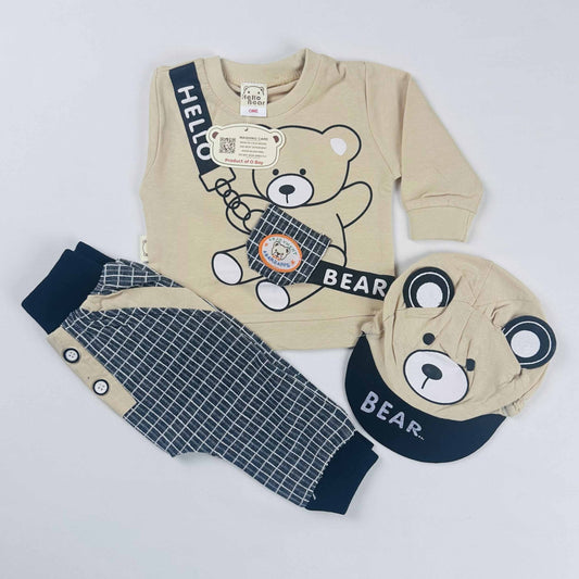 Baby Boy Outfit Set 2 Piece Hello Bear