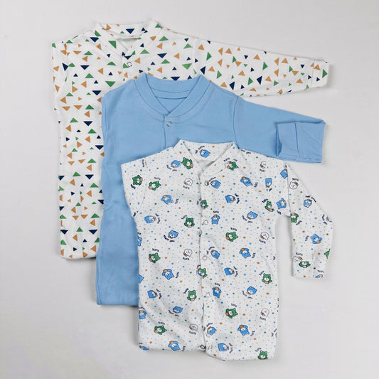 Baby Boy Sleepsuit Rompers Pack of 3 Full Sleeve