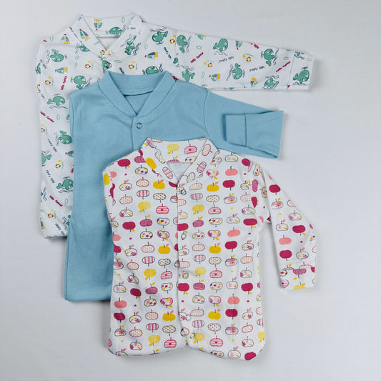Baby Girl Sleepsuit Rompers Pack of 3 Full Sleeve