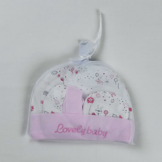 Baby Cap & Mittens Set Lovely Boy