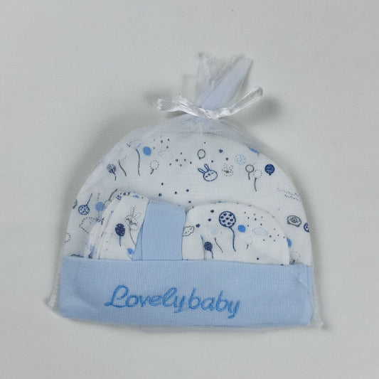 Baby Cap & Mittens Set Lovely Boy