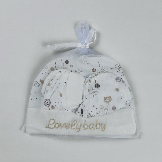 Baby Cap & Mittens Set Lovely Boy