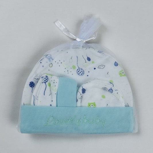 Baby Cap & Mittens Set Lovely Boy