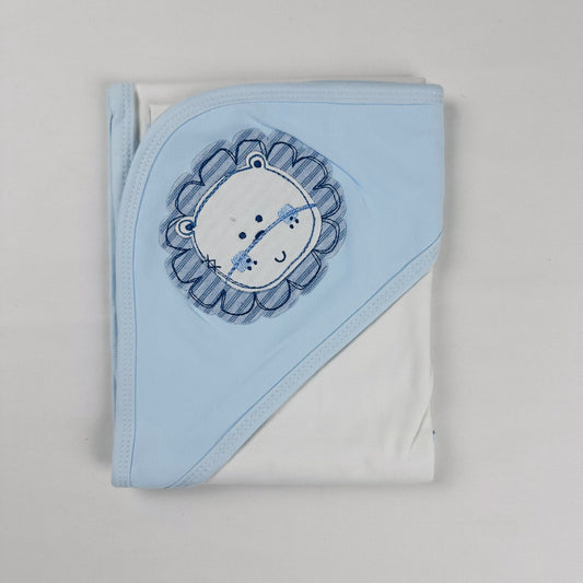 Baby Hooded Wrapping Sheet Blue Loin