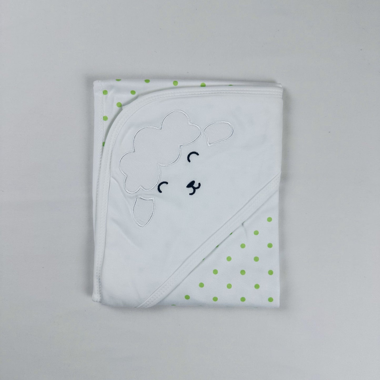 Baby Hooded Wrapping Sheet White Sheep