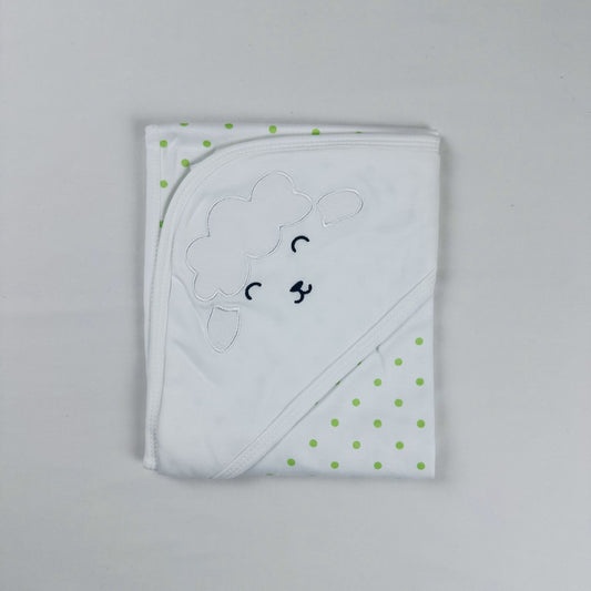 Baby Hooded Wrapping Sheet White Sheep