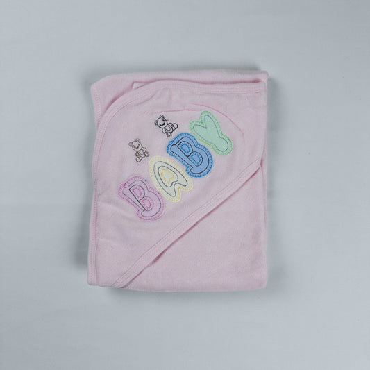 Baby Hooded Towel Baby Bear Pink