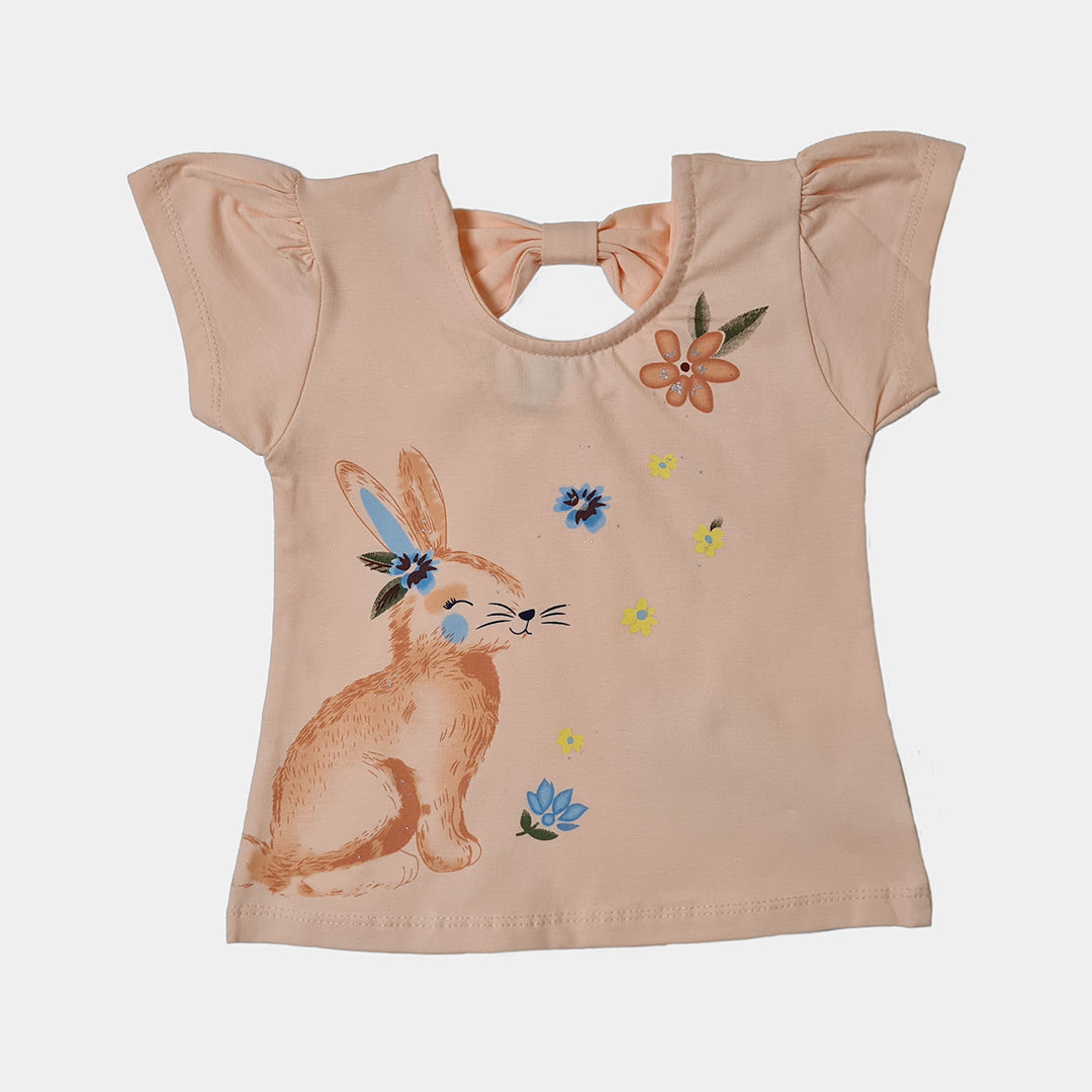 Baby Girl Outfit 2 Pcs Set Rabbit and Flowers Theme