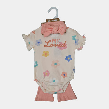 Baby Girl Outfit 3 Pcs Set